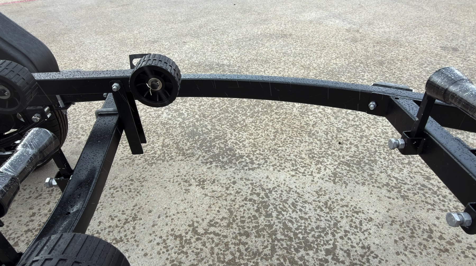 Close-up of the inside surface of the left curved side rail