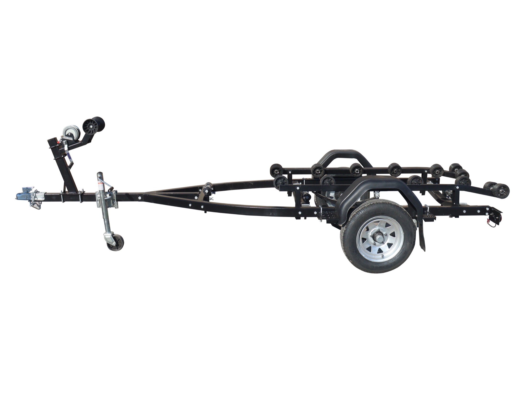 Black coated WSAR Outdoor single axle boat trailer