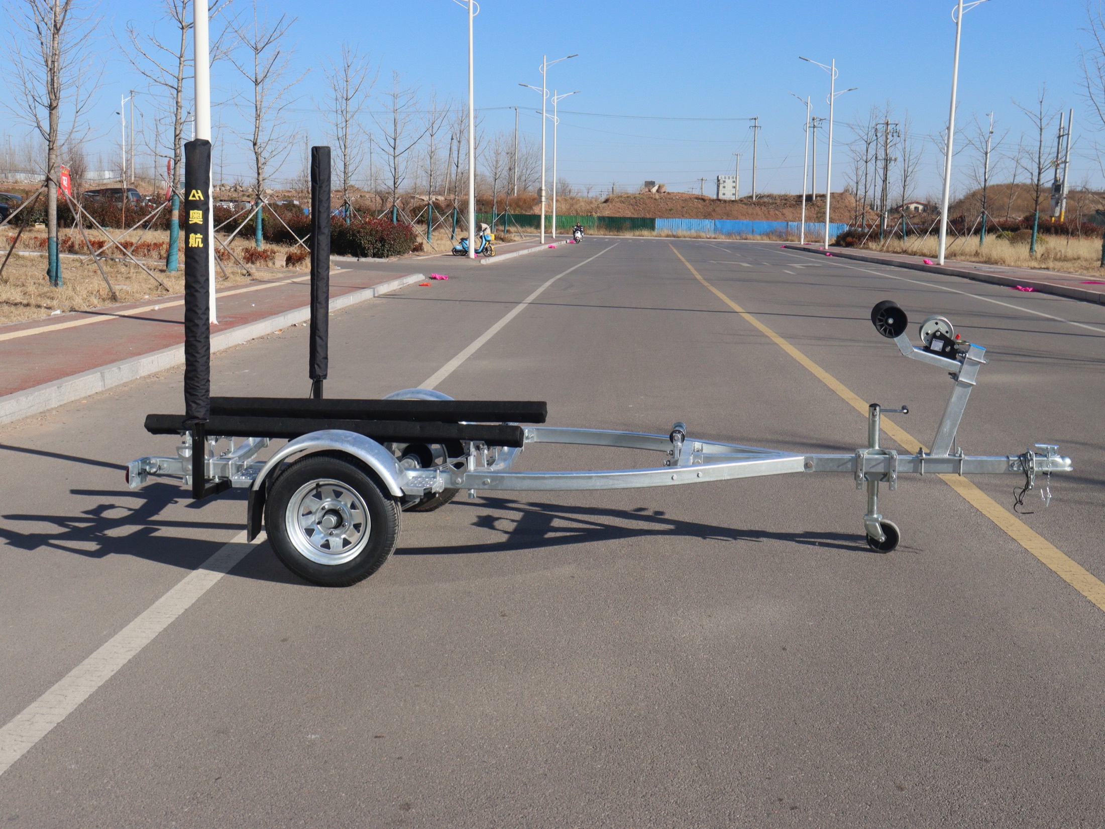 Natural galvanized trailer side view