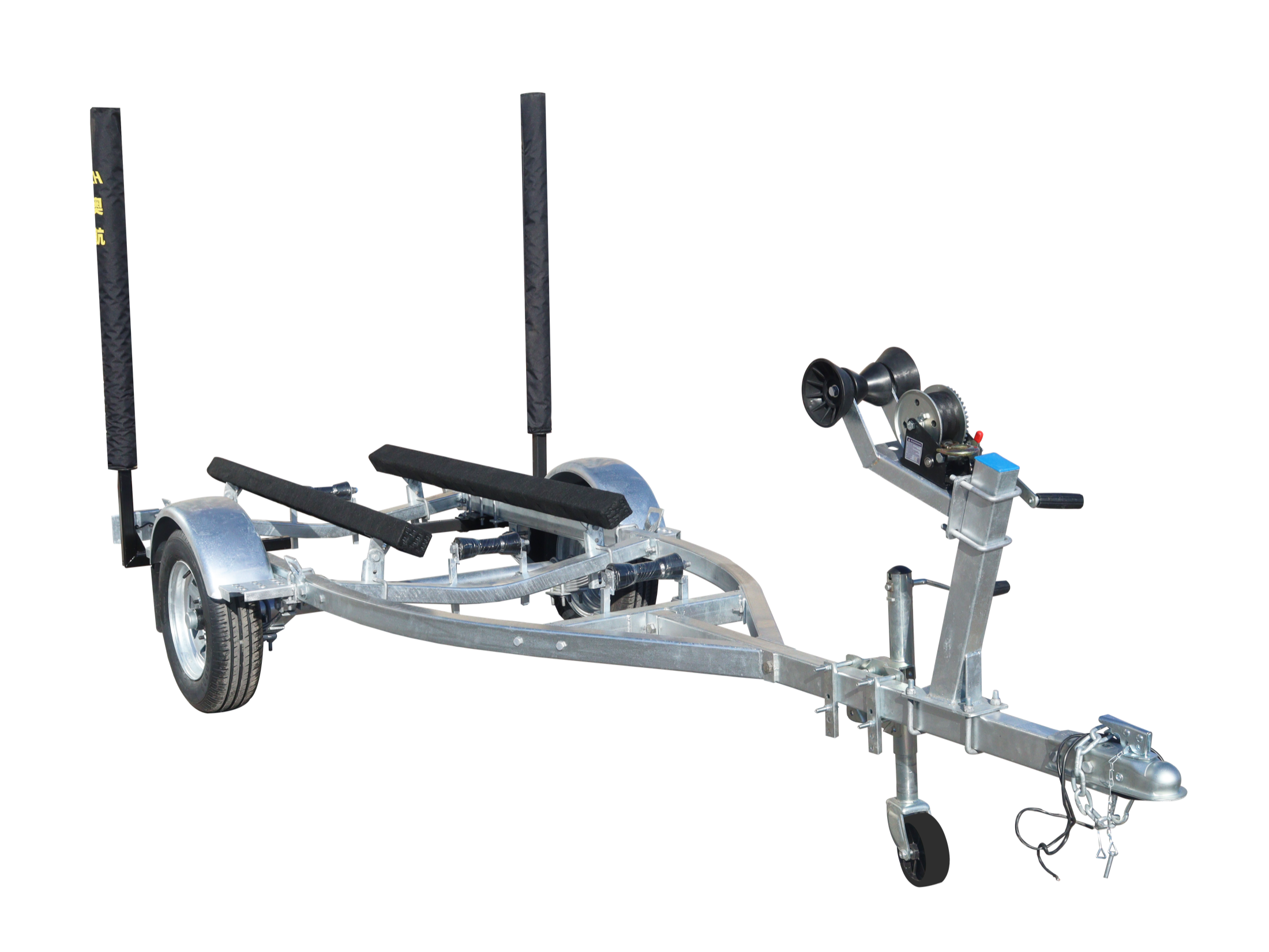 Natural galvanized WSAR Outdoor single axle boat trailer